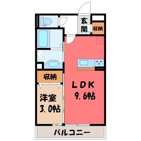 東武宇都宮駅 徒歩26分 2階の物件間取画像